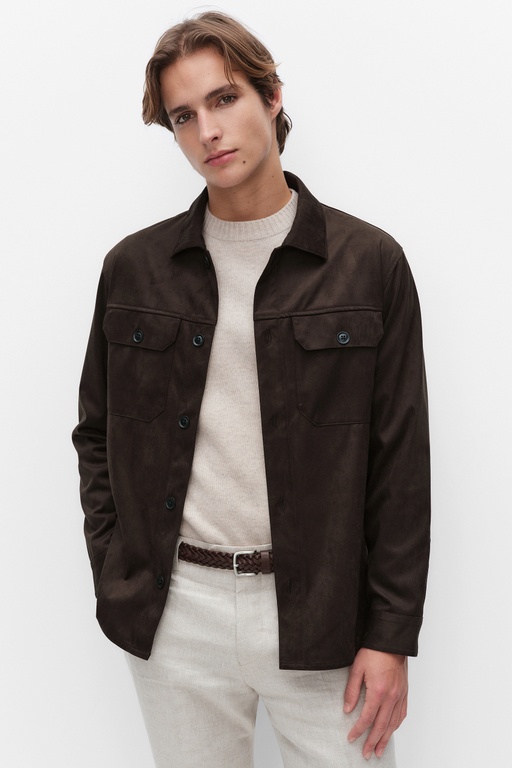 Emmett faux suede jkt Emmett faux suede jkt DARK TAUPE