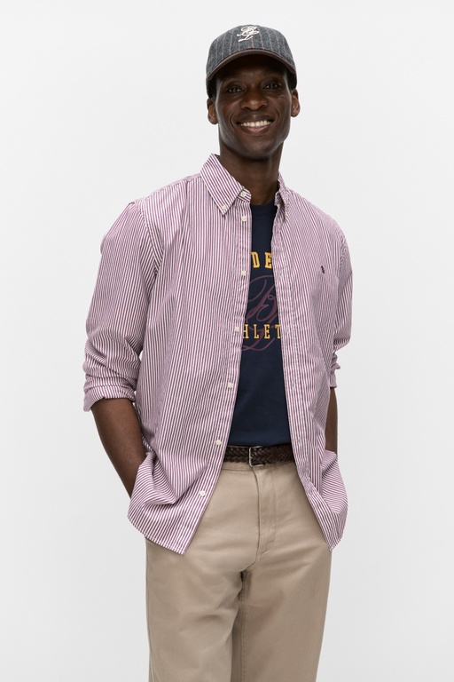 Stefano poplin shirt PURPLE STRIPE