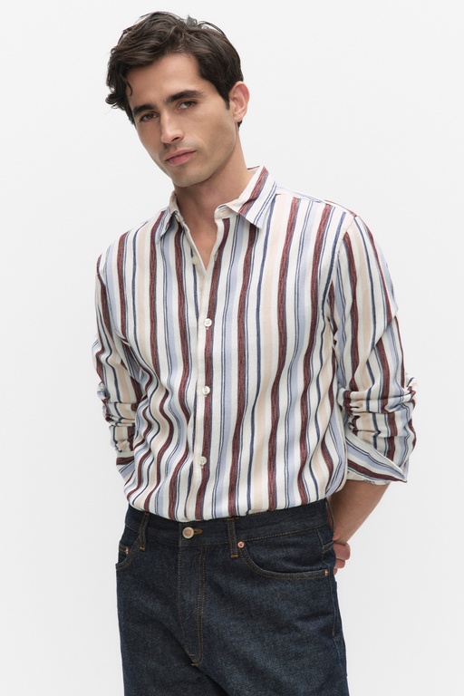 Dexter crinkle shirt Dexter crinkle shirt WINERED STRIPE