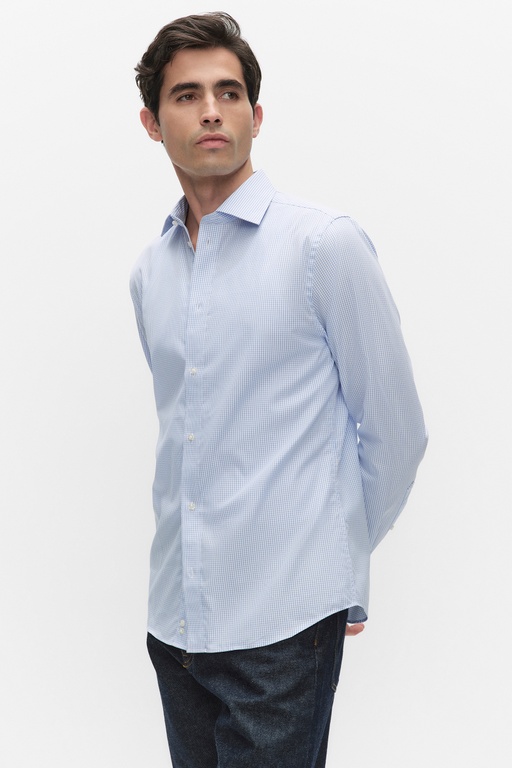 Bent check shirt BLUE CHECK