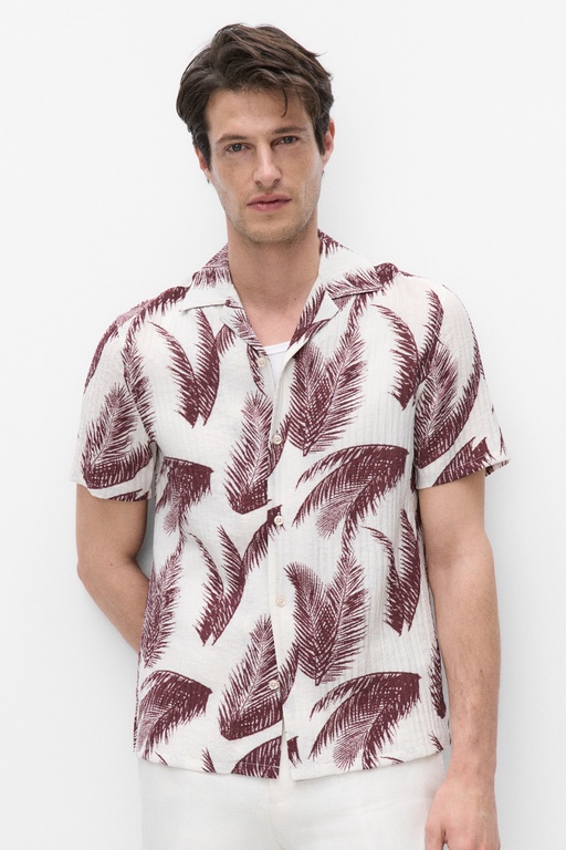 Douglas print shirt WINERED PRINT