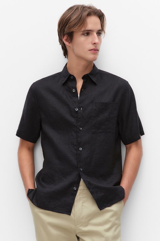 Edison linen shirt BLACK
