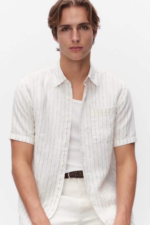 Edison linen shirt WHITE STRIPE
