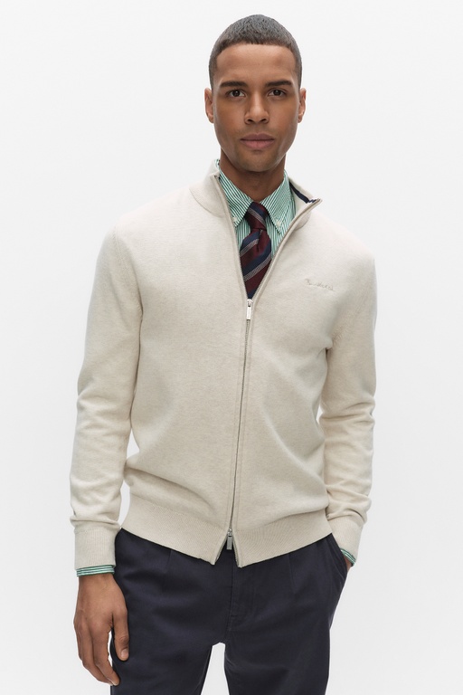 Tom zip cardigan LT BEIGE MEL