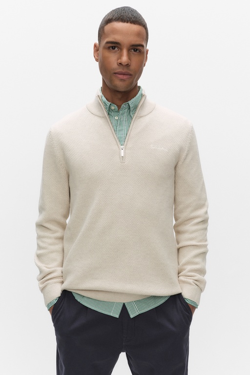 Kurt half zip LT BEIGE MEL