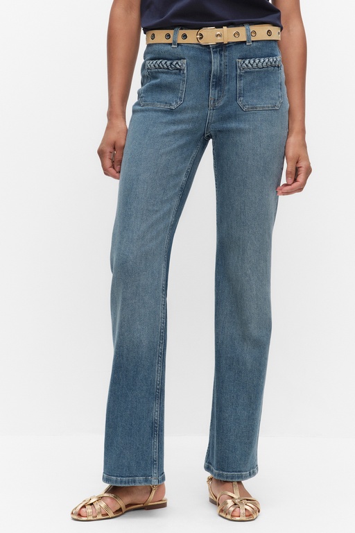 Lulu braid denim trousers Lulu braid denim trousers LIGHT BLUE