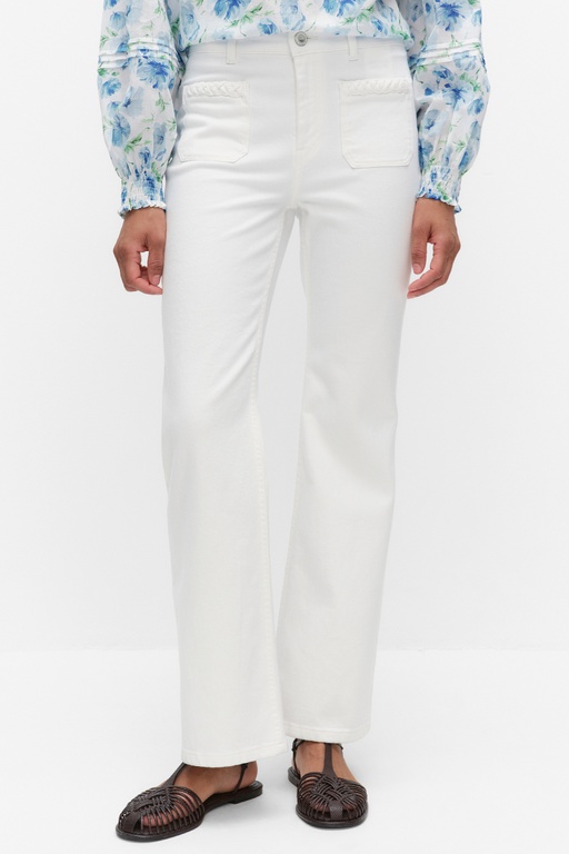 Lulu braid denim trousers Lulu braid denim trousers WHITE