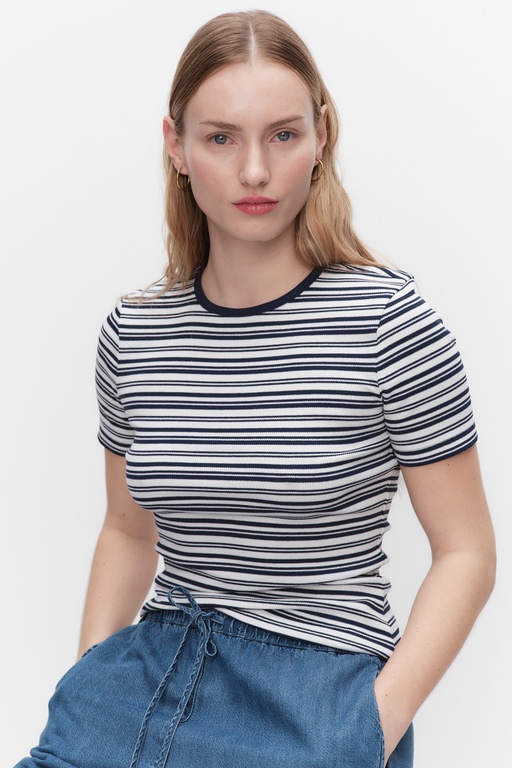 Nellie top DK BLUE STRIPE