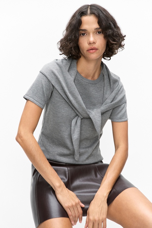 Nea knitted tee Nea knitted tee GREY MELANGE