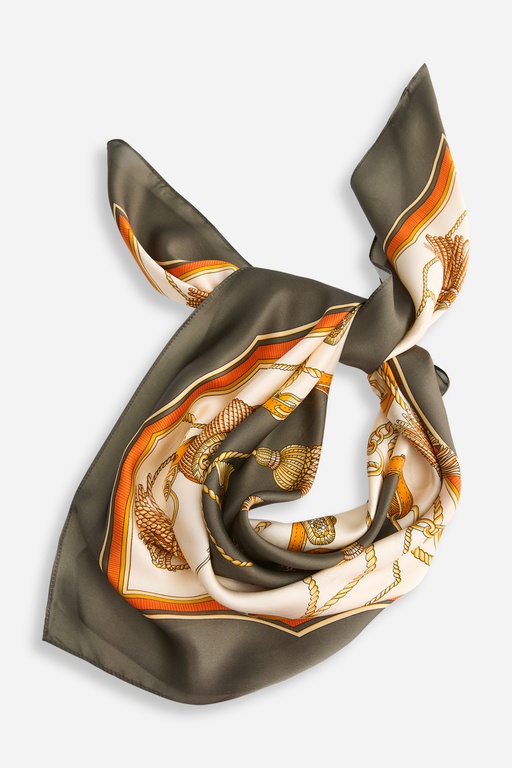 Katja silk scarf GREEN PRINT