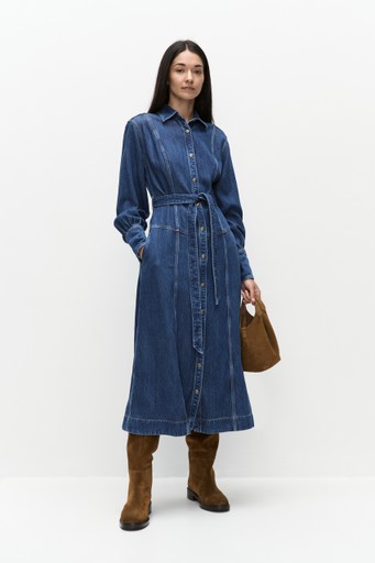 Belted long dress
