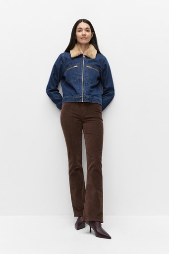 Zip front denim jkt