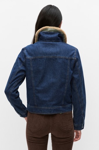Zip front denim jkt