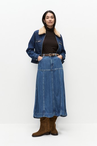 Seamed midi skirt