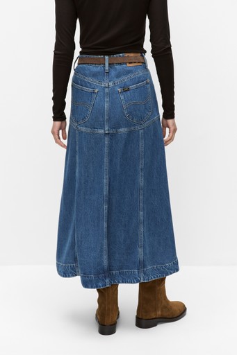 Seamed midi skirt