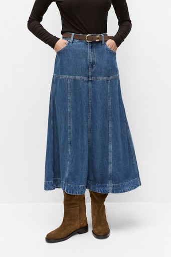 Seamed midi skirt