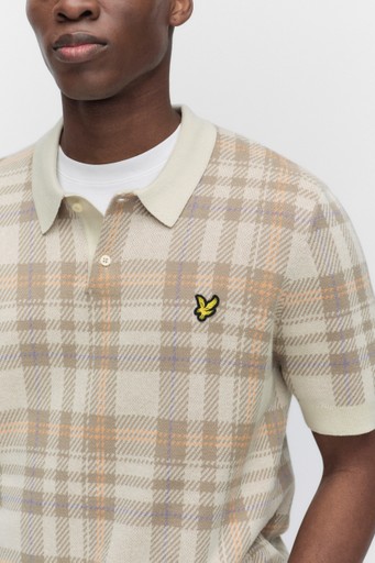 Tartan knitted polo
