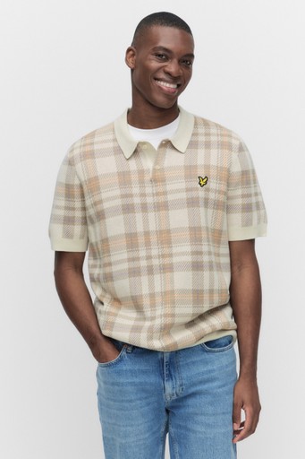 Tartan knitted polo