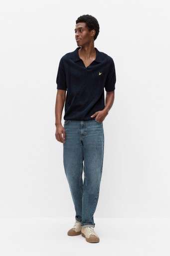 Argyle knitted polo