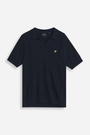 Argyle knitted polo
