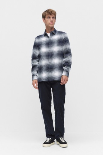 Ombre check fl shirt