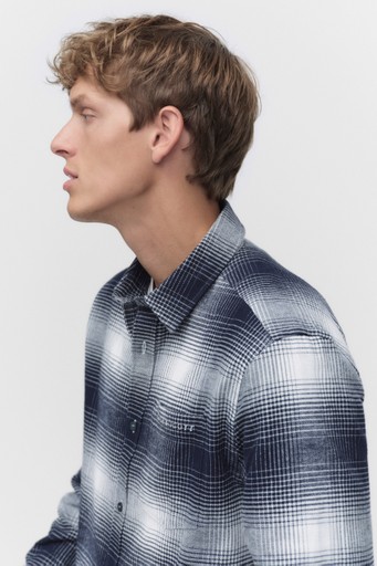 Ombre check fl shirt
