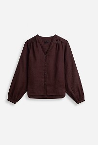 Brun hørbluse fra MQ Marqet.