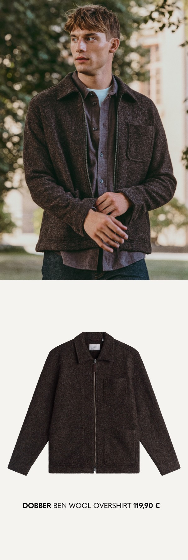 Ruskea villainen overshirt miehille.