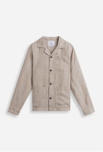 Beige miesten pellava-overshirt MQ:lta.