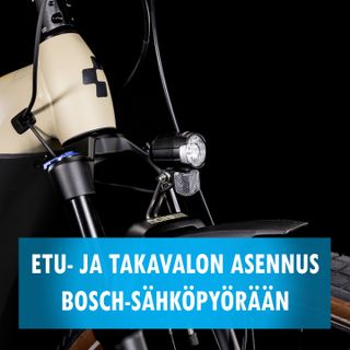 Etu- ja takavalon asennus Bosch-sähköpyörään Etu- ja takavalon asennus Bosch-sähköpyörään