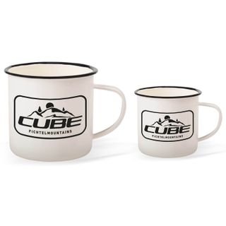 CUBE Camping Cup emalimuki retkeilysetti CUBE Camping Cup emalimuki retkeilysetti valkoinen ja musta
