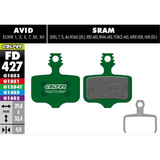 Galfer Pro Jarrupalat Avid Elixir, Sram Galfer Pro Jarrupalat Avid Elixir, Sram vihreä