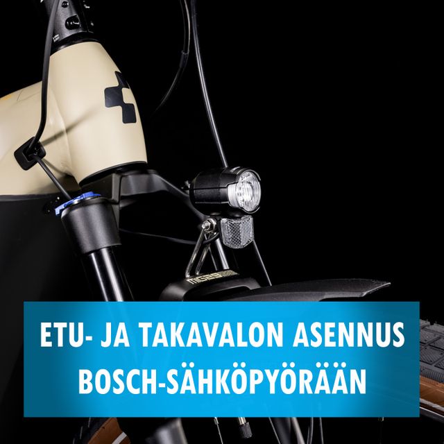 Etu- ja takavalon asennus Bosch-sähköpyörään