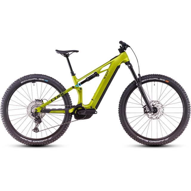 CUBE stereo hybrid one44 hpc race 800 sähköpyörä. Värinä flashlime´n´blue.