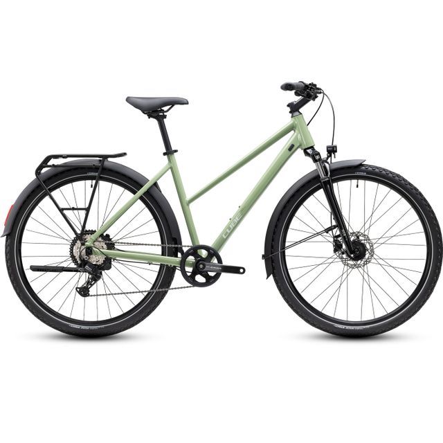 CUBE Nature ONE FE Trapeze 2027 hybridipyörä almondgreen´green-värissä