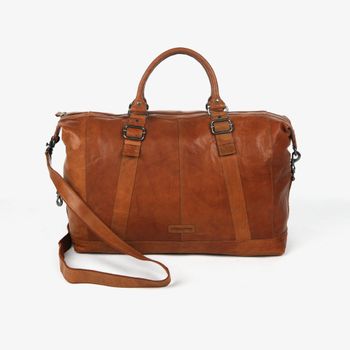 Weekendbag skinn Brandy