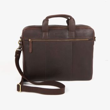 PC-veske Briefcase Medium skinn Brun