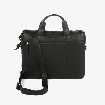 PC-veske Briefcase skinn Svart