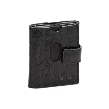 Kortholder i skinn Croco Black