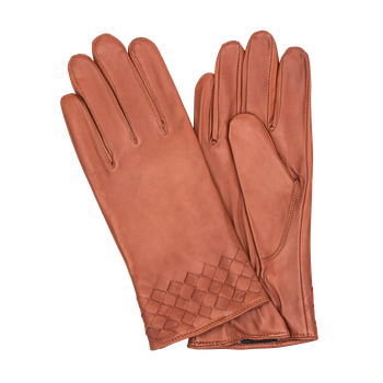 Damehansker lammeskinn Cognac