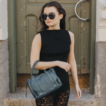 VINTAGE LOOK Small totebag Petrol