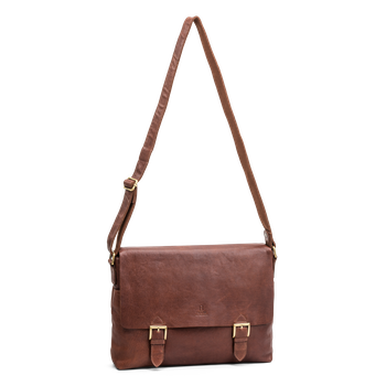 Veske Flapbag Large skinn Cognac
