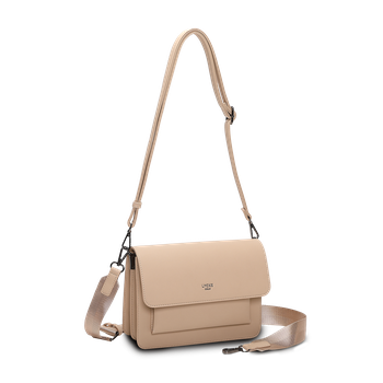 Crossbody-veske med klaff Beige