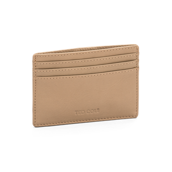 Kortholder i skinn Vintage Taupe