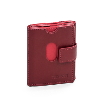 Kortholder i skinn Vintage Red