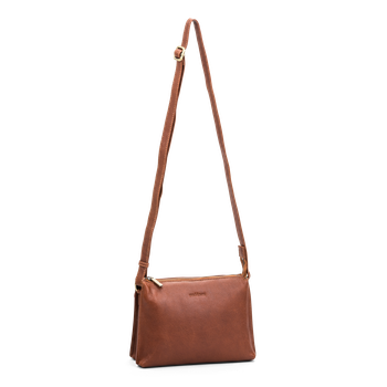 Clutch veske i skinn Cognac