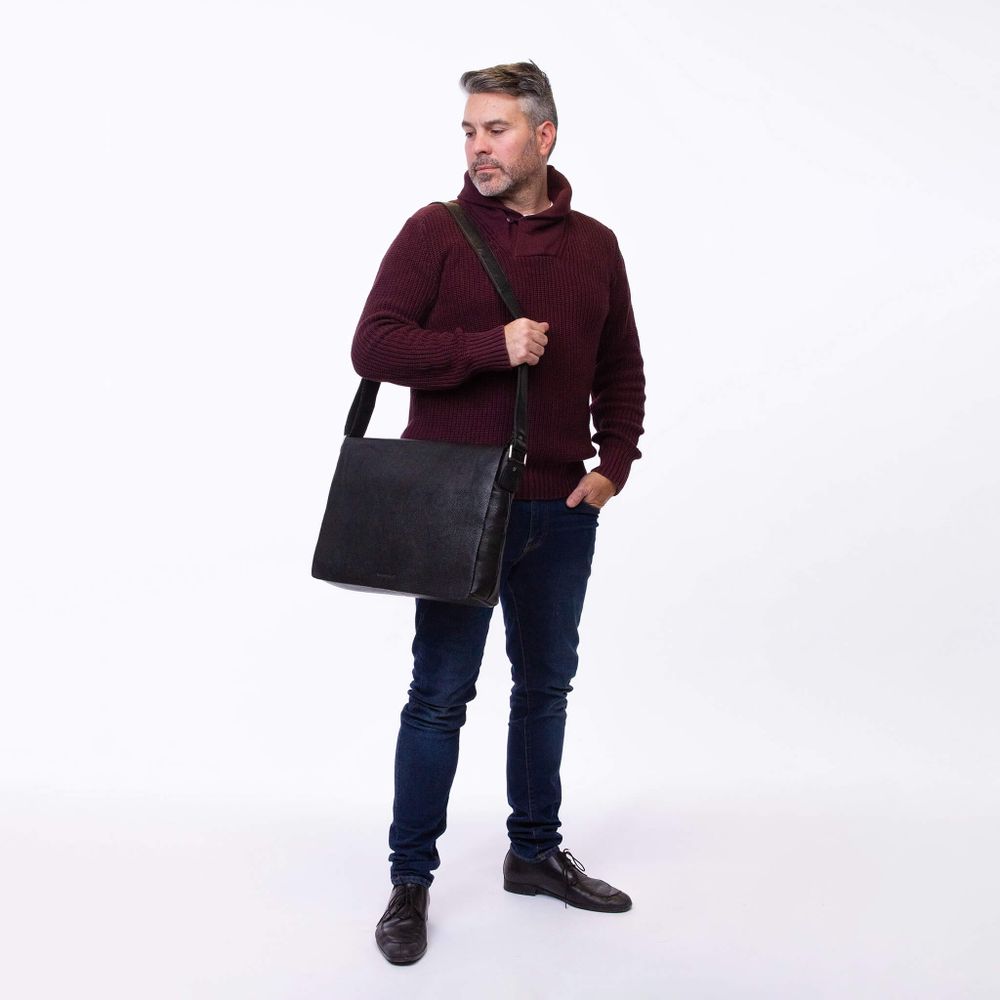 Dataveske messenger 16" i skinn
