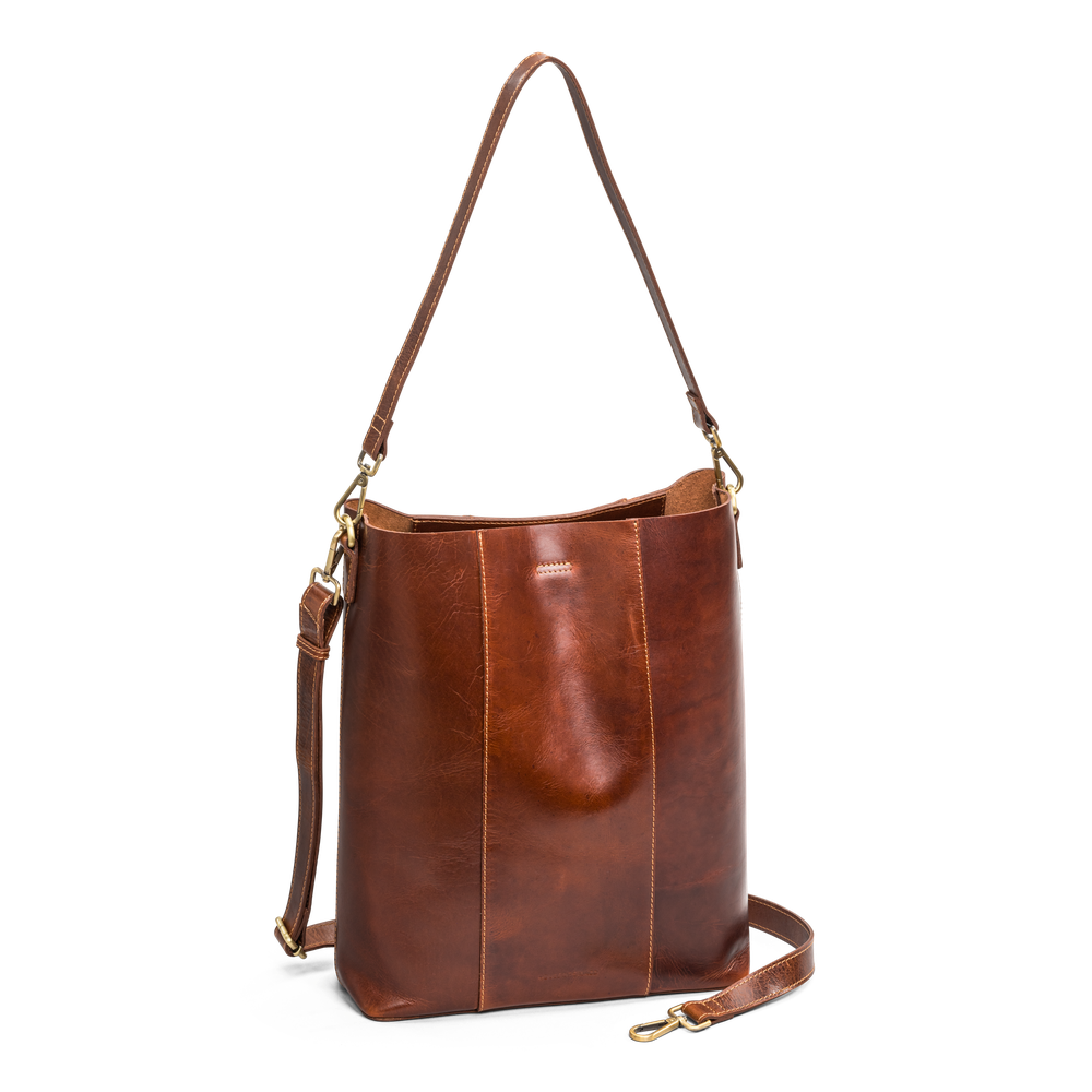 Bucket bag 16" i skinn