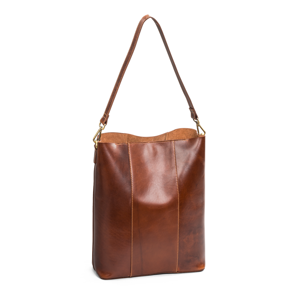 Bucket bag 16" i skinn