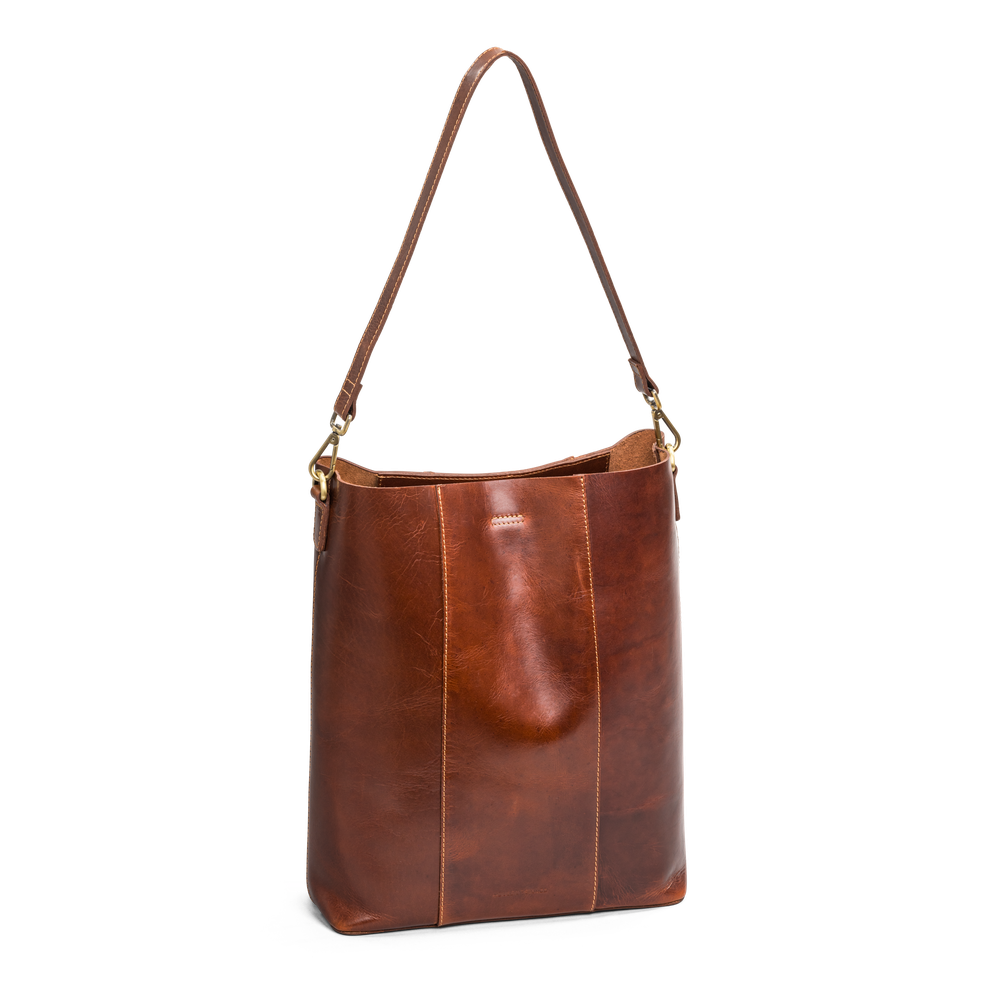 Bucket bag 16" i skinn